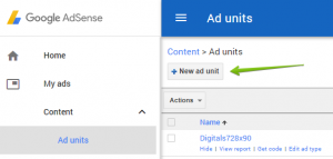 How to create a new Google AdSense Ad unit