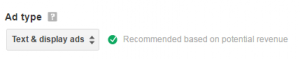 adsense ad type