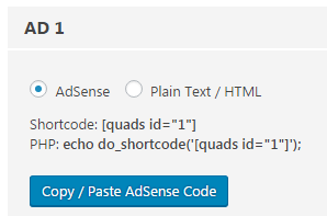 AdSense Shortcode