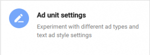 ad unit settings