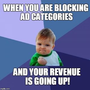 Blocking ad categories can lead to increase of your ad income