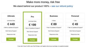 WP Quads Pro premium plans